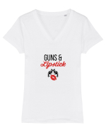 Guns and lipstick Tricou mânecă scurtă guler V Damă Evoker