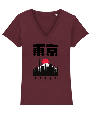 Tokyo Black Silhouette Burgundy