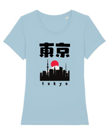 Tokyo Black Silhouette Sky Blue