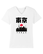 Tokyo Black Silhouette Tricou mânecă scurtă guler V Bărbat Presenter