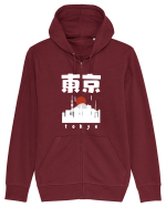 Tokyo White Silhouette Hanorac cu fermoar Unisex Connector