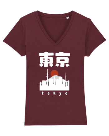Tokyo White Silhouette Burgundy