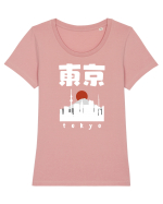 Tokyo White Silhouette Tricou mânecă scurtă guler larg fitted Damă Expresser