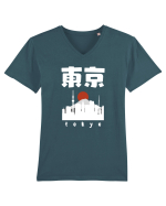 Tokyo White Silhouette Tricou mânecă scurtă guler V Bărbat Presenter