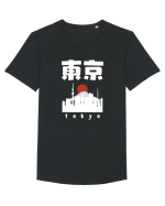 Tokyo White Silhouette Tricou mânecă scurtă guler larg Bărbat Skater