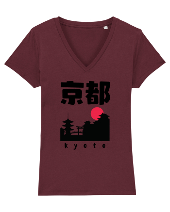 Kyoto Black Silhouette Burgundy