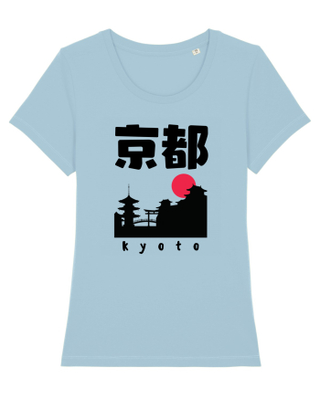 Kyoto Black Silhouette Sky Blue