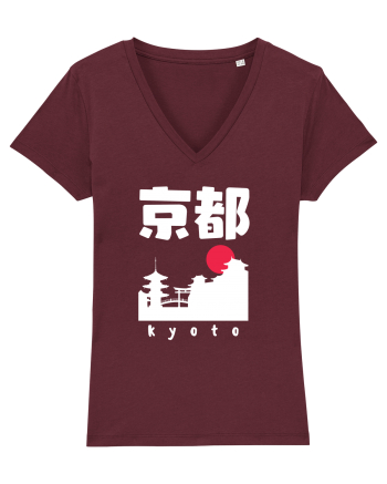 Kyoto White Silhouette Burgundy