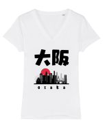 Osaka Black Silhouette Tricou mânecă scurtă guler V Damă Evoker