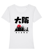 Osaka Black Silhouette Tricou mânecă scurtă guler larg fitted Damă Expresser