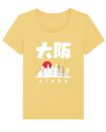 Osaka White Silhouette Tricou mânecă scurtă guler larg fitted Damă Expresser