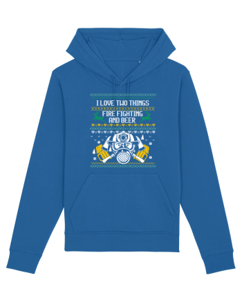 I Love Two Things Fire Fighting And Beer Royal Blue