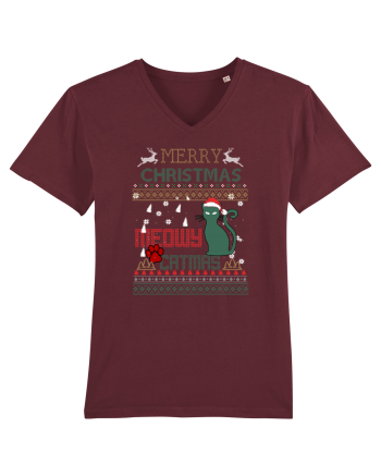 Meowy Christmas Merry Christmas Cat Burgundy
