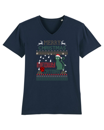Meowy Christmas Merry Christmas Cat French Navy