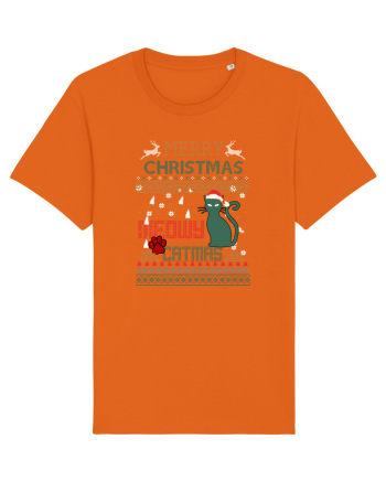 Meowy Christmas Merry Christmas Cat Bright Orange