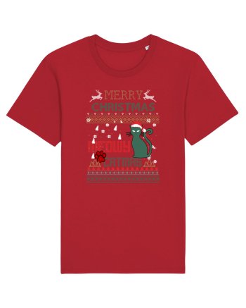 Meowy Christmas Merry Christmas Cat Red