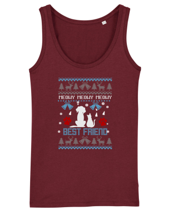 Meowy Meowy Meowy Xmas Best Friends Burgundy