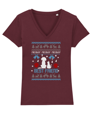 Meowy Meowy Meowy Xmas Best Friends Burgundy