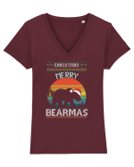 Merry Bearmas Tricou mânecă scurtă guler V Damă Evoker