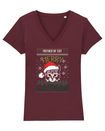 Merry Catmas Mother Of Cat Burgundy