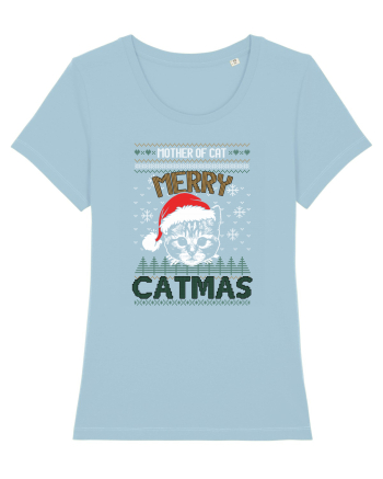 Merry Catmas Mother Of Cat Sky Blue