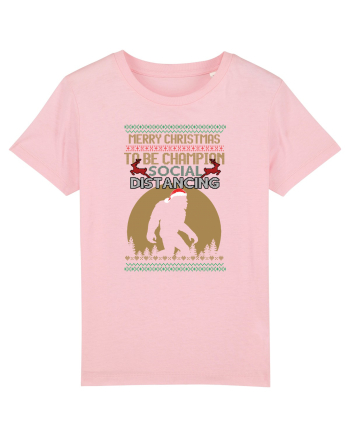 Merry Christmas Bigfoot Distancing Champion Cotton Pink