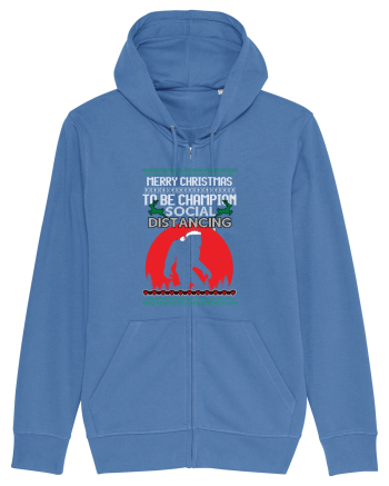 Merry Christmas Bigfoot Distancing Champion Bright Blue