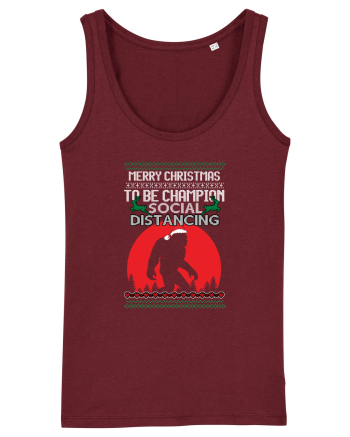 Merry Christmas Bigfoot Distancing Champion Burgundy