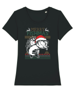 Merry Fishmas Tricou mânecă scurtă guler larg fitted Damă Expresser