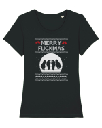 Merry Fuckmas Tricou mânecă scurtă guler larg fitted Damă Expresser