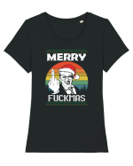 Merry Fuckmas Tricou mânecă scurtă guler larg fitted Damă Expresser