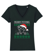 Merry Pitmas Tricou mânecă scurtă guler V Damă Evoker