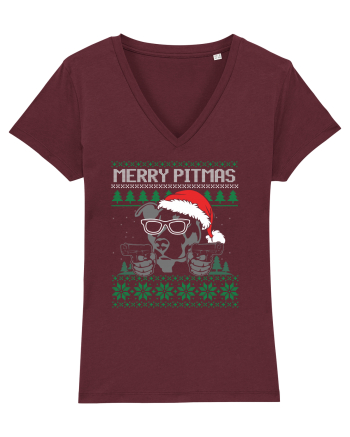 Merry Pitmas Burgundy
