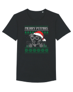 Merry Pitmas Tricou mânecă scurtă guler larg Bărbat Skater