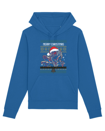 Merry Roar Christmas Angry Dinosaur Royal Blue