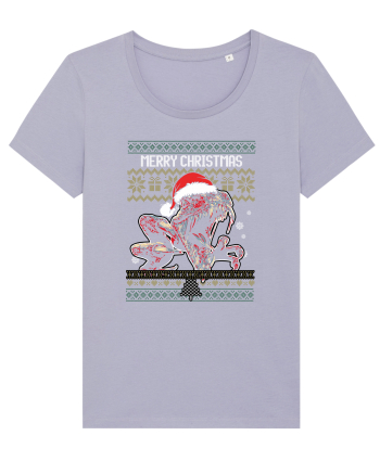 Merry Roar Christmas Angry Dinosaur Lavender