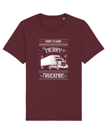 Merry Truckmas Born To Work Burgundy