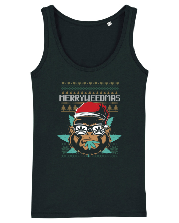 Merry Weedmas Funny Gorilla Black