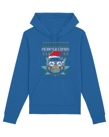 Merry Weedmas Funny Gorilla Royal Blue