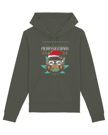 Merry Weedmas Funny Gorilla Khaki