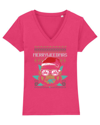 Merry Weedmas Funny Gorilla Raspberry