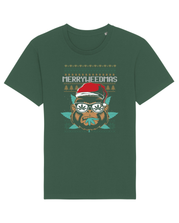 Merry Weedmas Funny Gorilla Bottle Green