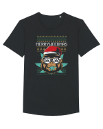 Merry Weedmas Funny Gorilla Tricou mânecă scurtă guler larg Bărbat Skater