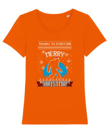 Thanks To Everyone Merry Christmas Bigfoot Bright Orange