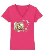 Leonardo da Vinci Tricou mânecă scurtă guler V Damă Evoker