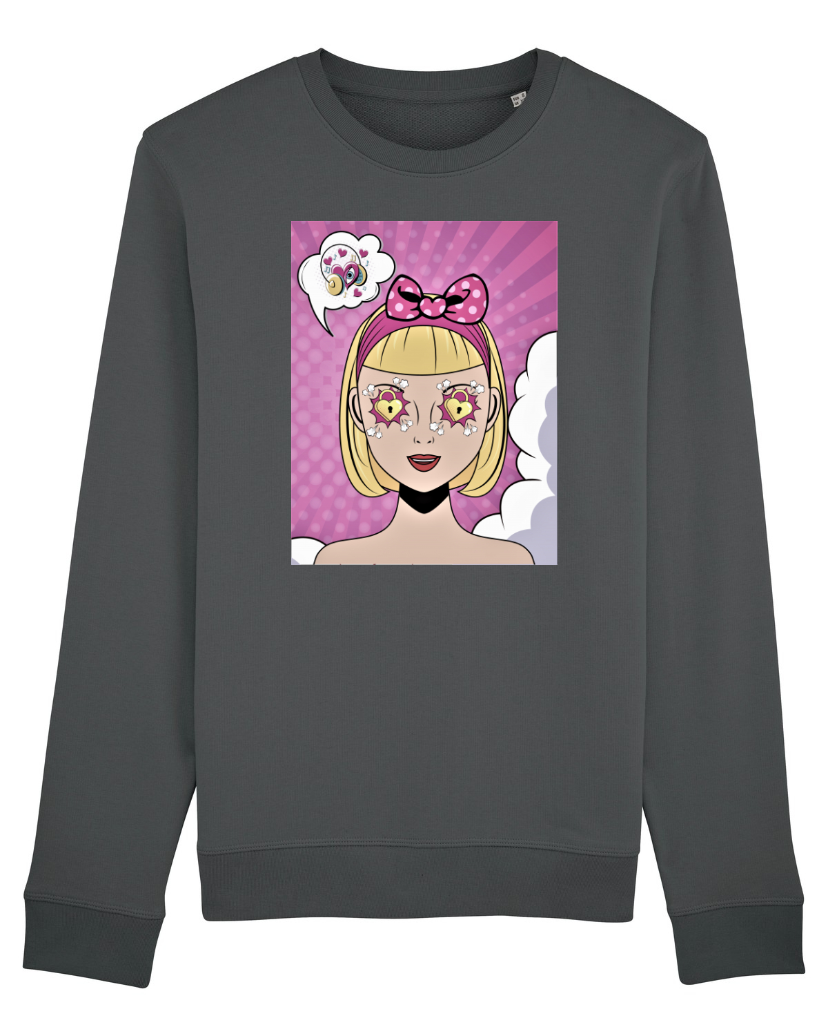 Bluză mânecă lungă Unisex Rise Anthracite