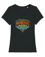 Custom Motorcycle Garage Build and Repair Tricou mânecă scurtă guler larg fitted Damă Expresser
