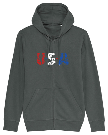 USA FLAG 50 STATES Anthracite
