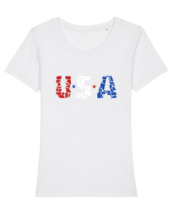 USA FLAG 50 STATES White
