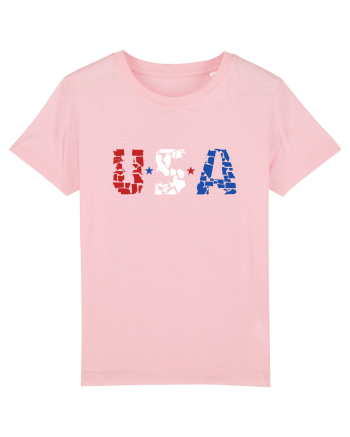 USA FLAG 50 STATES Cotton Pink